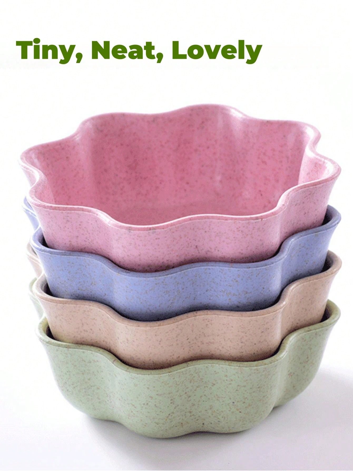 4pcs Cereal Bowl Set For Hamster Small Animal Birds, Wheat Straw Fiber