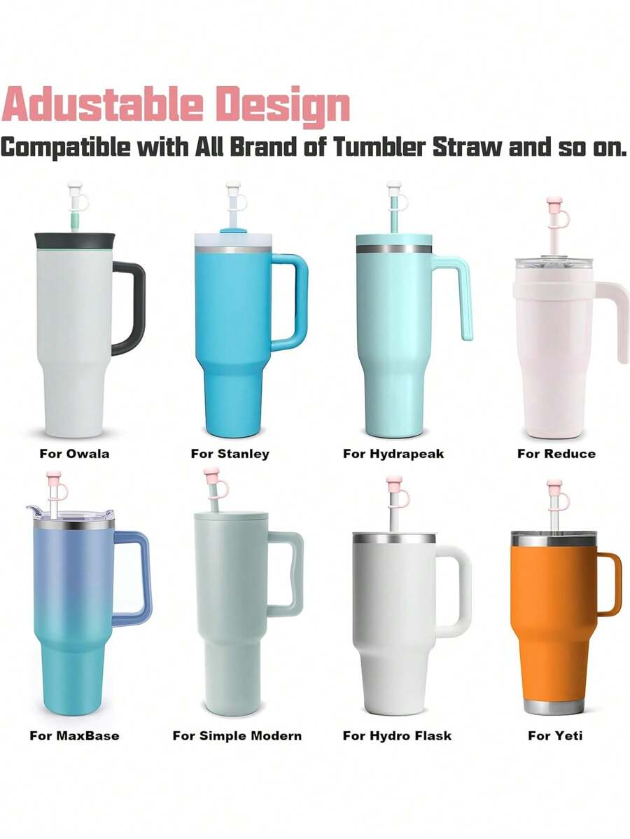 3/6pcs Adjustable Straw Cover For All Brand Of , Simple Modern, Yeti, Owala, , Reduce, Maars