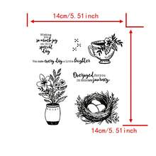 1入祝福金屬切割模板和郵票,暴力真空包裝,創意手工藝卡庫可用,2023新郵票和模板 - Clear Stamp SU-111 - 查看 2