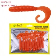 Hengjia 一包10個軟餌矽膠蝴蝶餌50mm 60mm 70mm單尾蠕蟲釣魚海釣遊動餌wobblers人工餌具 - 6# - 查看 7