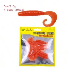 Hengjia 一包10個軟餌矽膠蝴蝶餌50mm 60mm 70mm單尾蠕蟲釣魚海釣遊動餌wobblers人工餌具 - 6# - 查看 5