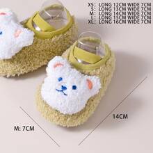 1對寶寶柔軟底部厚實保暖的秋冬家居地板鞋,防滑室內男女童襪子 - 綠色 - 查看 6