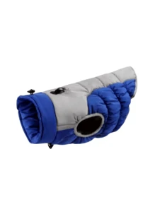 1pc Elastic Waist Reflective Pet Winter Padded Coat, Dogs Coat Vest For Windproof & Keeping Warm, Splicing Color - Black - View 7