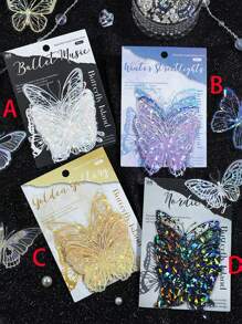 20入組蝴蝶島系列中空蝴蝶貝殼設計復古明亮膠貼紙,diy裝飾和剪貼簿 - A - 查看 1