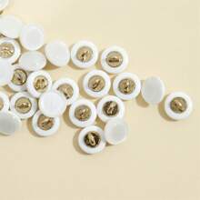 5入組/包樹脂合金自粘扣,用於diy製作服裝。男女外套、襯衫等有各種風格可選 - 白色 - 查看 6