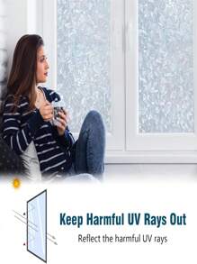 窗戶隱私膜、靜電貼彩虹膜裝飾彩色玻璃窗膜,控制室內熱量的窗戶染色膜 - 白色 - 查看 3