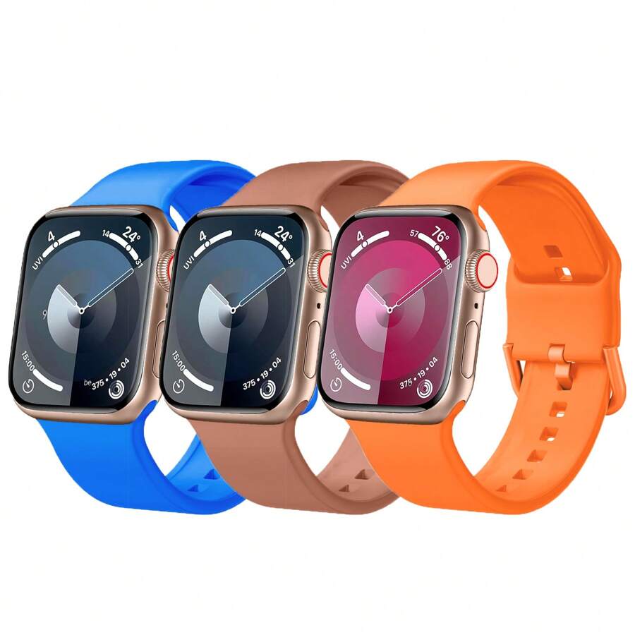 運動手環兼容蘋果手錶帶49mm 45mm 44mm 42mm 41mm 40mm 38mm， 軟硅膠手帶替換帶，適用於9 Ultra SE 8 7 6 5 4 3 2 1系列，適用於男女 - 咖啡棕 - 查看 1