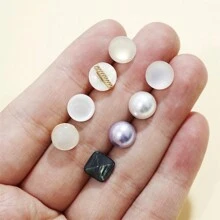 5入組/包樹脂合金自粘扣,用於diy製作服裝。男女外套、襯衫等有各種風格可選 - 白色 - 查看 1