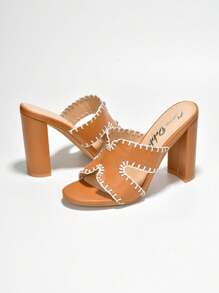 Maciie Women's Open Round Toe High Heels - 米色 - 查看 2