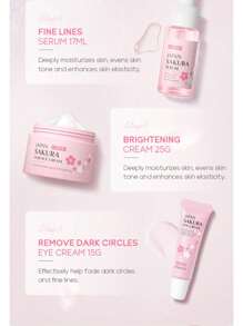 LAIKOU Laikou Cherry Blossom Skincare Set 6 Gift Set Cherry Blossom Facial Moisturizing And Moisturizing Japan Sakula Skincare Set,Cherry Blossom Skincare Set,Skincare Gift Set For Teenage Girls - Cleanser,Serum,Eye Cream,Essence Cream,Facial Care Sets & Kits,Travel Set For All Skin Types 6 Piece Skin Care Set, Women's Facial Care Set, Skin Care Gift Set, Cherry Blossom Extract Facial Care Set, Cherry Blossom Extract Tool Cherry Tree, Gift Set For Girls, Sakura Moisturizing Skin Care Set (Pink) - Pink - View 7