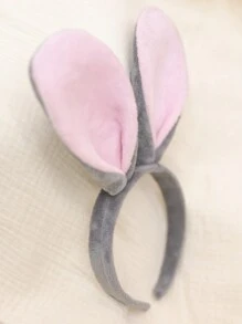兒童灰色兔子耳朵頭帶,可愛風格大耳朵,可愛又實惠 - 灰色 - 查看 3