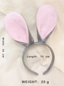 兒童灰色兔子耳朵頭帶,可愛風格大耳朵,可愛又實惠 - 灰色 - 查看 2