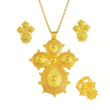 Men And Women Twisted Chain Cross Pendant, African Wedding Party, Golden  Eritrean Jewelry Gift - Yellow Gold - View 3