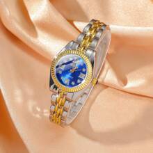 極簡時尚羅馬刻度小錶盤鋼帶石英手錶 - 綠色 - 查看 4