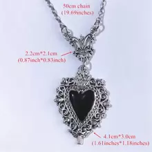 Collar con colgante de corazón negro de color plata antigua con diseño de sagrado corazón para mujeres, joyería de personalidad para fiestas, regalo para el Día de la Madre, Madre, Mamá, San Valentín