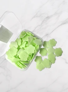 1 Box Portable Disposable Soap Sheet Anti-Bacterial Hand Soap Self-Dissolving Paper With Fragrant Petals, Must-Have For Outdoor Activities, Jasmine Scent - Green - View 1