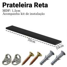 Deliquadros Simple Straight Shelf Organizer Decorative Display Living Room Office Bedroom MDF Black White Brown - màu đen - Xem 4