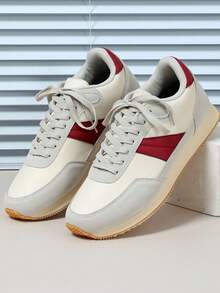 舒適、簡約、時尚的戶外步行和休閒鞋,城市風格的鞋帶設計,適合通勤、健身和旅行。圓頭、低調、彩色區塊設計,多功能,適合作為假日禮物,男士運動鞋 - 彩色 - 查看 2