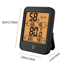 1pc Indoor Thermometer Digital Hygrometer Room Thermometer Humidity Monitor With Backlight, Thermometer For Room Temperature, Room Indoor Thermometer, Humidity Meter, Temperature Humidity Monitor, Battery Not Included - White - View 5