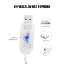 Guirnalda de luces LED con cortina USB, luces de cadena decorativas de hadas para Navidad, decoración navideña, decoración de boda, luces navideñas para exteriores