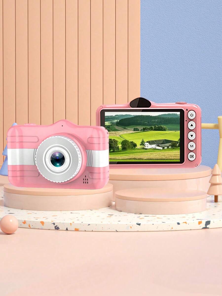 3.5-Inch High-Definition Large Screen Digital Camera, Mini Camera, Video Recording, USB Data Cable, Portable Charging, Rounded, More Comfortable And Safe Grip Experience-Pink - Pink - View 1