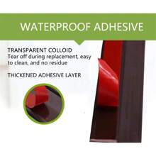 1m Single Layer Door Bottom Seal Strip, 36mm Width, Suitable For Doors And Windows With 20mm Or Less Groove, Self-Adhesive Weather Stripping For Keep Draft, Dust And Insects Away - Brown - View 3