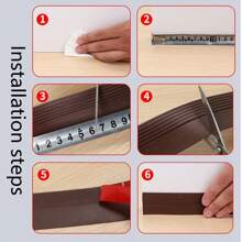 1m Single Layer Door Bottom Seal Strip, 36mm Width, Suitable For Doors And Windows With 20mm Or Less Groove, Self-Adhesive Weather Stripping For Keep Draft, Dust And Insects Away - Brown - View 2
