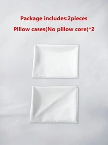 1pair Metallic Graphic Print Pillowcase Without Filler - White - View 7