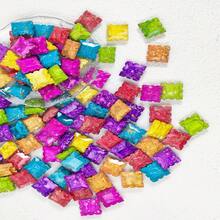 10/50/100/200入組復古方形模擬綠松石珠子,可用於diy手鍊、項鍊製作 - 彩色 - 查看 2