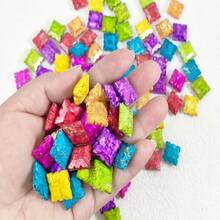 10/50/100/200入組復古方形模擬綠松石珠子,可用於diy手鍊、項鍊製作 - 彩色 - 查看 3