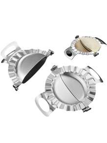 2pcs Dumpling Maker For Creative Dumpling Filling, Manual Pressing Dough Accessories For Dumplings - Silver - View 1