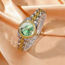 極簡時尚羅馬刻度小錶盤鋼帶石英手錶 - 綠色 - 查看 7