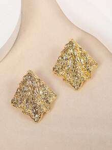 1對女士蜜蜂形狀鑲嵌水晶耳釘,日常配戴 - 金色 - 查看 2