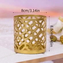 Golden Iron Art Candle Holder With Aromatherapy Candle Cup, Creative Home Decoration Ornaments - B - View 3