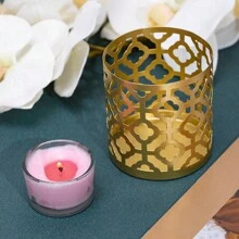 Golden Iron Art Candle Holder With Aromatherapy Candle Cup, Creative Home Decoration Ornaments - B - View 2