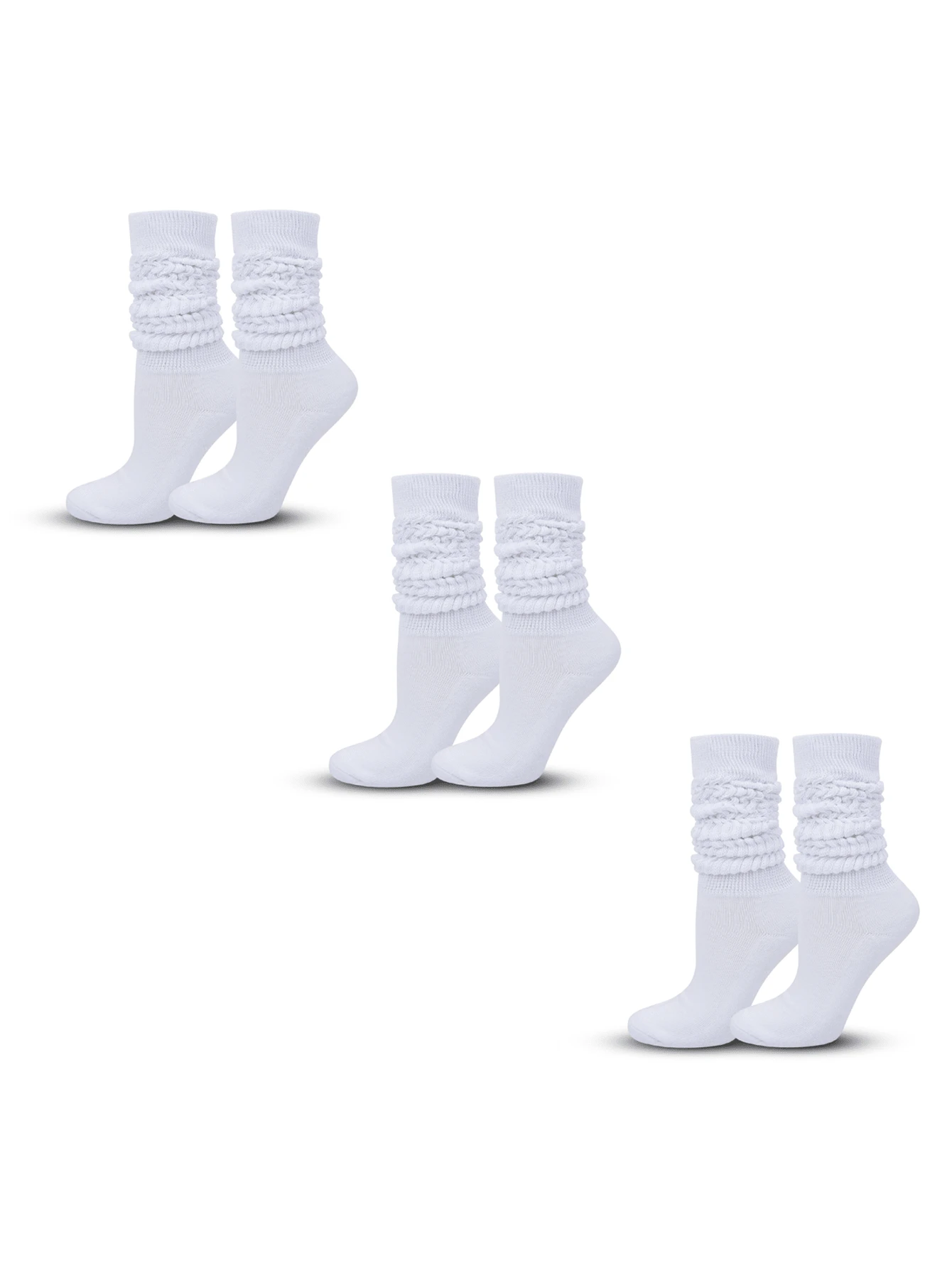 3對女孩純色襪子 - 白色 - 查看 1