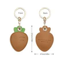 控制卡套钥匙链访问包吊坠卡通钥匙扣钥匙扣实用皮革钥匙圈个性化 - 紅蘿蔔 - 查看 2