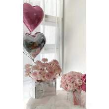 1入/5入/10入 18吋心形鋁膜氣球，適用於婚禮佈置、情人節、求婚 - 粉色 - 查看 3