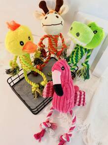 1入組發聲狗玩具,可愛的毛絨幼犬寵物咀嚼玩具,可緩解無聊,護理牙齒,適用於小型/中型犬和貓的訓練 - 綠色 - 查看 3