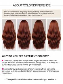 逼真的铜红棕色姜假发：外观自然、柔软且无胶 - 22 英寸。外观自然、颜色自然、柔软、逼真、喜欢它、耐热纤维发全机器角色扮演派对假发，适合时尚女性万圣节热卖