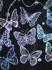 20入組蝴蝶島系列中空蝴蝶貝殼設計復古明亮膠貼紙,diy裝飾和剪貼簿 - A - 查看 4