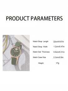 經典綠色數字手錶套裝女款,2入組 - 綠色 - 查看 6