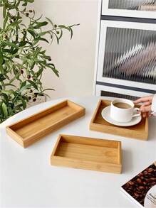 1個木質托盤,日式風格 - 棕色 - 查看 4