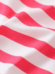 Young Girl 4pcs Sweet Striped Heart Pattern Printed Triangle Panties, All Seasons