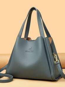 New Fashion 2024 Ladies' Shoulder Bag Crossbody Bag Tote Bag For Mom Middle-Aged Women Large Capacity - Blue - View 7