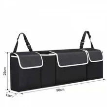 Large Car Boot Organiser Back Seat Hanger Tidy Storage Bag Pocket Hanging Pouch - Black - View 5