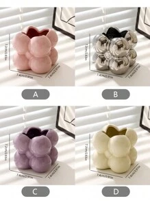 1pc Stylish Makeup Brush Storage Canister With Dust Cover, Suitable For Storing Eyeshadow, Foundation, Lipsticks And Other Cosmetic Tools On Dressing Table, Vanity Or Desk,For Holiday Beach, Bathroom Collection, Bedroom Collection, Large Capacity - Multicolor - View 2