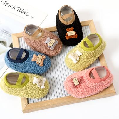 1 para Z Dziecko Piętro obuwie , Wewnętrzne Gruby Niemowlę Zima Skarpety obuwie , Antypoślizgowe Miękki spód Dla Wiek 1-3 lat