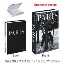 IR502, 1pc Foldable Decorative Book Storage Box, Modern Fashionable Faux Book, Luxury Decoration Book, Living Room Office Tabletop Decor, Home Display Prop Best Gifts Birthday - Apricot - View 2