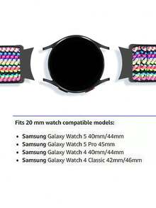 5pcs Seamless Stainless Steel Replacement Bands Compatible With Samsung Galaxy Watch 5/5pro 45mm /Galaxy Watch4 / Watch4 Classic, Sport Loop Elastic Watchband - Multicolor - View 4